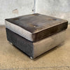 Mid Century Modern Olive Green Velvet Rolling Ottoman #2