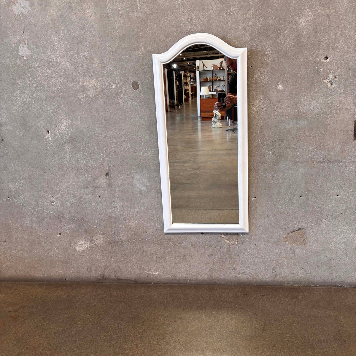 Vintage Long White Mirror