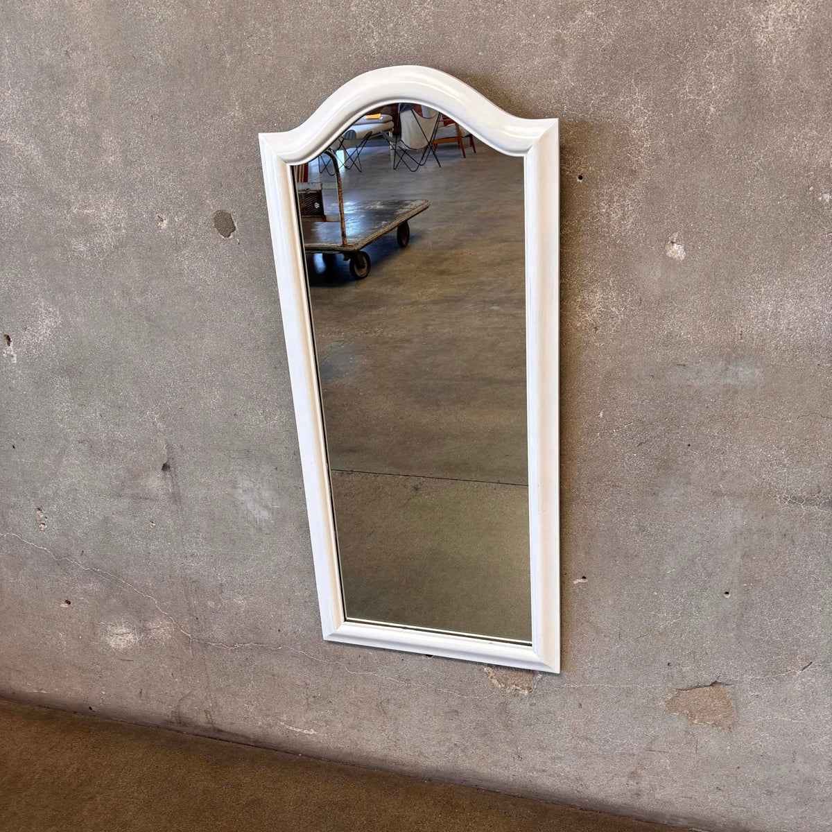 Vintage Long White Mirror