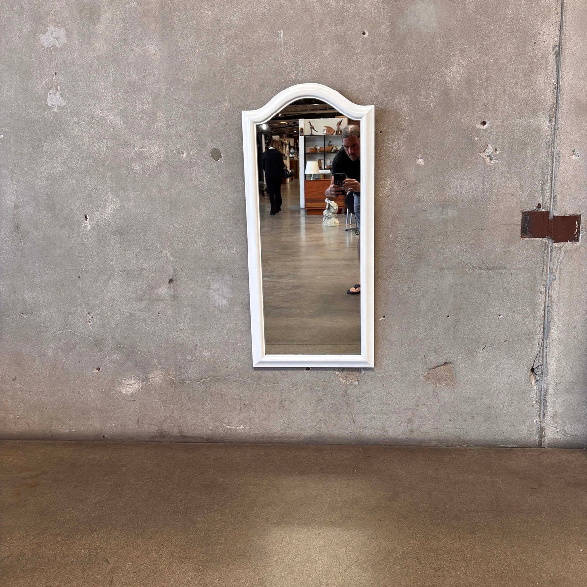Vintage Long White Mirror
