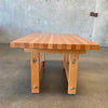 Japanese Maple Butcher Block Coffee Table Side Table 1960