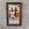 Original Mid Century Flamingo Advertisement w/ Oak Frame