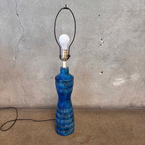 Vintage Monumental Bitossi Lamp In Rimini Blue - Made in Italy
