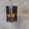 Vintage 1970's Smoked Lucite & Chrome Hanging Lamp #1