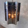 Vintage 1970's Smoked Lucite & Chrome Hanging Lamp #2