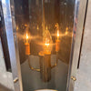 Vintage 1970's Smoked Lucite & Chrome Hanging Lamp #2