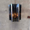 Vintage 1970's Smoked Lucite & Chrome Hanging Lamp #2