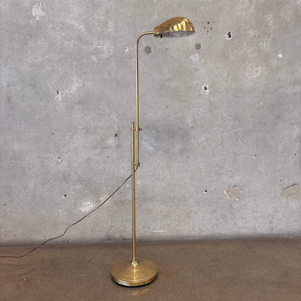 Vintage Post Modern Brass Shell Floor Lamp - Tested / Works