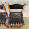 Pair of Glenn of California Leather & Walnut Barstools
