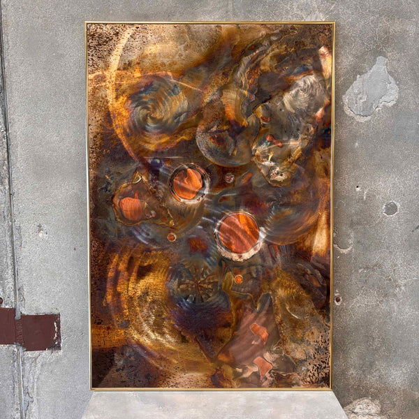 1960's Dale Clark Copper Metal Brushed Artwork