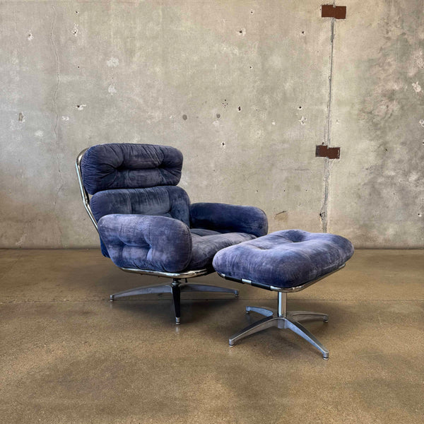 Vintage Lounge Chair and Ottoman 1970's