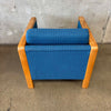 1970's Cube Lounge Chair in New Blue Tweed Upholstery