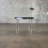 1970s Solid Stainless Steel & Glass Coffee Table