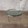 1970s Solid Stainless Steel & Glass Coffee Table