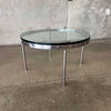 1970s Solid Stainless Steel & Glass Coffee Table