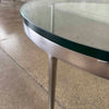 1970s Solid Stainless Steel & Glass Coffee Table