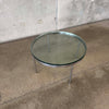1970s Solid Stainless Steel & Glass Coffee Table