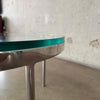 1970s Solid Stainless Steel & Glass Coffee Table