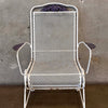 Set of Four Post Modern Iron & Steel Pocking Patio Chairs