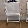 Set of Four Post Modern Iron & Steel Pocking Patio Chairs