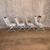 Set of Four Post Modern Iron & Steel Pocking Patio Chairs