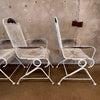 Set of Four Post Modern Iron & Steel Pocking Patio Chairs
