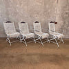 Set of Four Post Modern Iron & Steel Pocking Patio Chairs