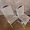 Set of Four Post Modern Iron & Steel Pocking Patio Chairs