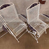 Set of Four Post Modern Iron & Steel Pocking Patio Chairs