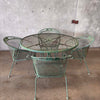 Five Piece Post Modern Metal & Mesh Patio Table & 4 Chair Set