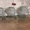 Five Piece Post Modern Metal & Mesh Patio Table & 4 Chair Set