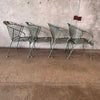 Five Piece Post Modern Metal & Mesh Patio Table & 4 Chair Set