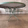 Five Piece Post Modern Metal & Mesh Patio Table & 4 Chair Set