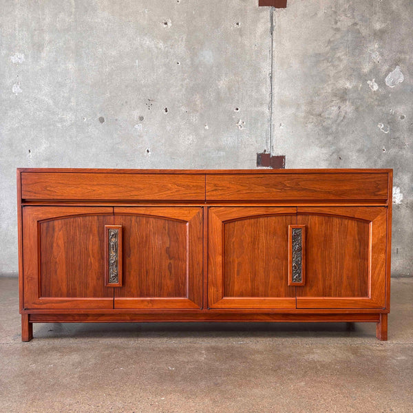 Vintage Walnut John Keal Credenza For Brown Saltman