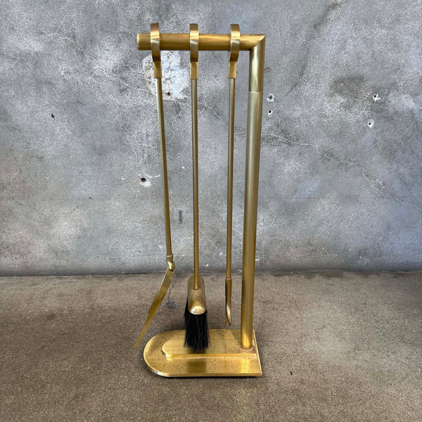 Patinaed Brass Maison Charles Fireplace Tool Set
