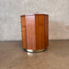 Anthropologie Quillen Marquetry Round Walnut Pedestal Bistro Table
