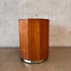 Anthropologie Quillen Marquetry Round Walnut Pedestal Bistro Table