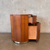 Anthropologie Quillen Marquetry Round Walnut Pedestal Bistro Table