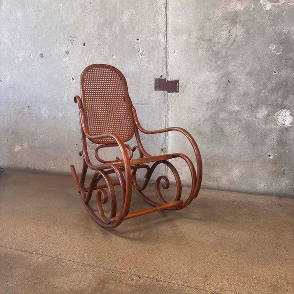 Vintage Bentwood Rocking Chair - Rattan & Bamboo