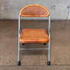 Vintage Cane & Chrome Child's Folding Chair / Plant Stand