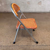 Vintage Cane & Chrome Child's Folding Chair / Plant Stand