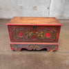 Vintage Hand Painted Swedish Wooden Trunk
