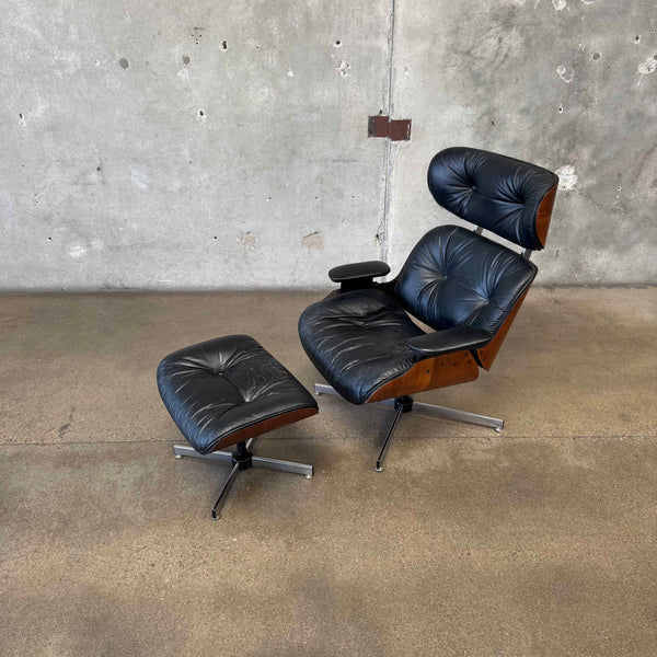 Mid Century Modern Eames Style Lounge Chair & Ottoman