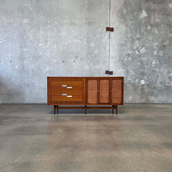 Mid Century Modern Walnut Credenza By American of Martinsville