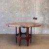 Mid Century Custom Made Copper Top Round Dining Table