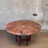 Mid Century Custom Made Copper Top Round Dining Table