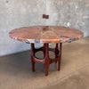 Mid Century Custom Made Copper Top Round Dining Table