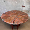 Mid Century Custom Made Copper Top Round Dining Table