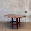 Mid Century Custom Made Copper Top Round Dining Table
