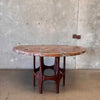 Mid Century Custom Made Copper Top Round Dining Table